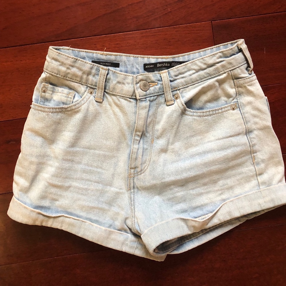Bershka High Waisted Jean Shorts